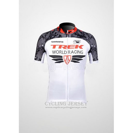 2012 Cycling Jersey Trek White and Gray Short Sleeve and Bib Short